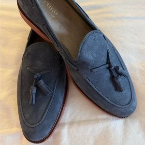 Polo by Ralph Lauren navy suede loafers with tassels!
